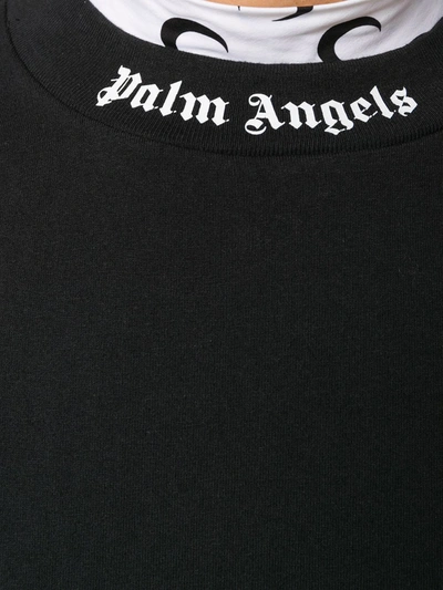 Shop Palm Angels Rear Logo Print T-shirt In Black