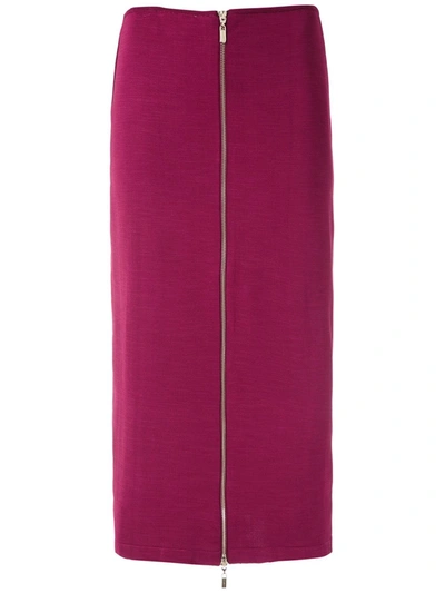 Olympiah Front Zip Straight Skirt In Pink