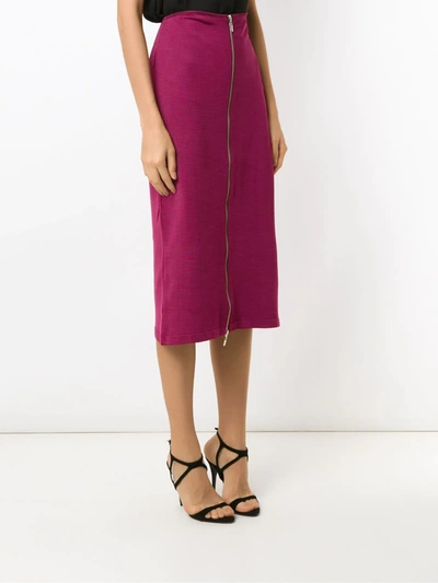 Olympiah Front Zip Straight Skirt In Pink
