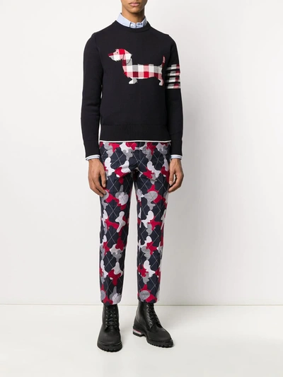 Shop Thom Browne 4-bar Hector Icon Jumper In Blue