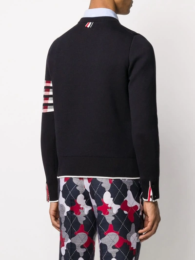 Shop Thom Browne 4-bar Hector Icon Jumper In Blue