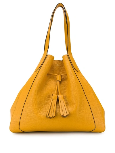 Shop Mulberry Millie Drawstring Tote Bag In Yellow