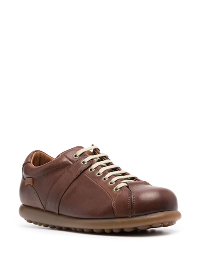 Shop Camper Pelotas Ariel Leather Sneakers In Brown