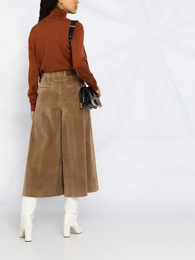 Shop Dolce & Gabbana Wide-leg Culotte Trousers In Neutrals