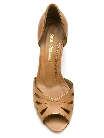 Shop Sarah Chofakian Leather Pumps In Brown