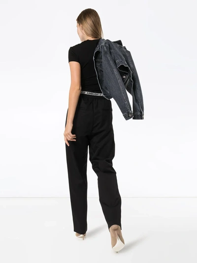 Shop Ambush High-waist Straight Leg Trousers In Black