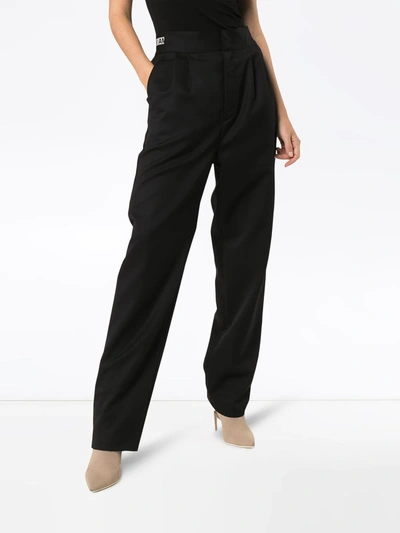 Shop Ambush High-waist Straight Leg Trousers In Black