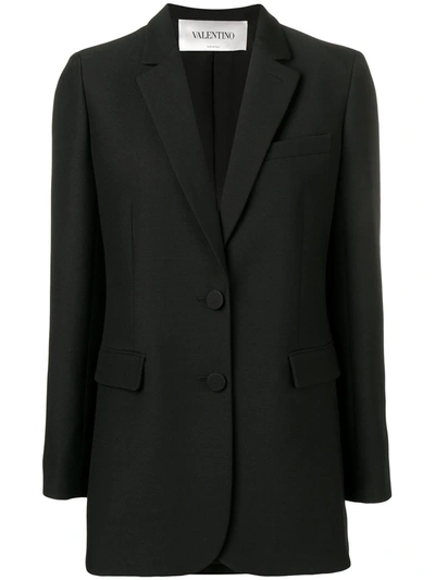 Shop Valentino Crepe Couture Blazer In Black