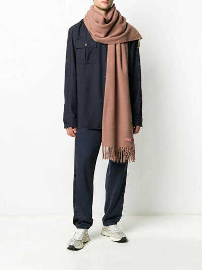 Acne Studios Canada Nr New Fringed Scarf In Neutrals
