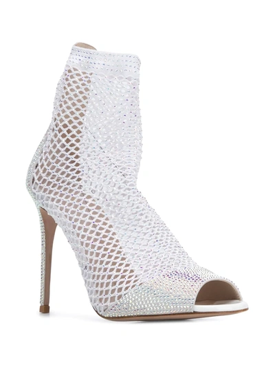 Le Silla Gilda Mesh-sock Sandals In White