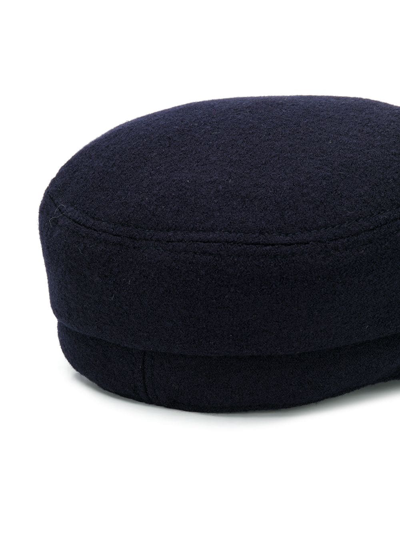 Shop Maison Michel New Abby Wool Sailor Cap In Blue