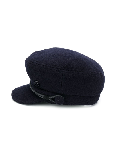 Shop Maison Michel New Abby Wool Sailor Cap In Blue