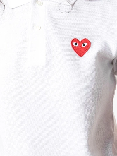 Shop Comme Des Garçons Play Logo Heart Polo Shirt In White