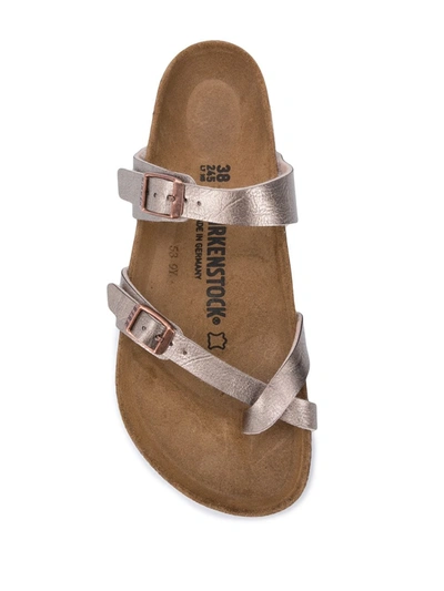 Birkenstock Mayari Graceful Taupe Birko-flor Thong Sandals In Gold
