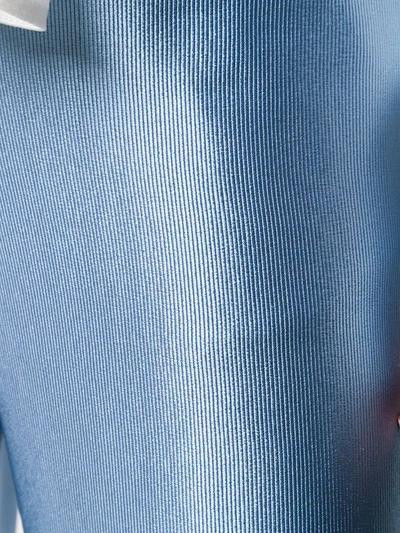 Shop Giorgio Armani Silk Wide Leg Trousers In Blue