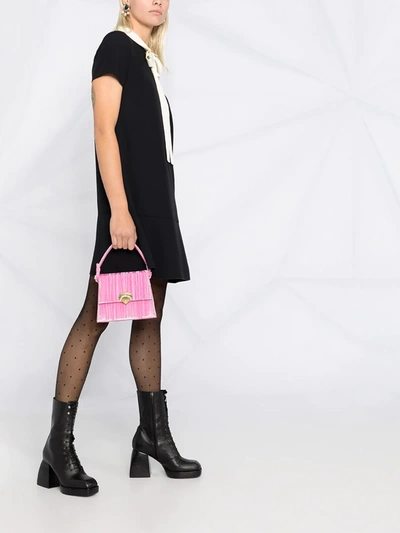 Shop Red Valentino Pussy-bow Shift Dress In Black