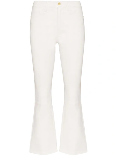 Shop Frame Kick-flare Cropped Jeans In White
