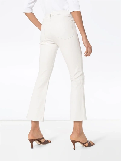 Shop Frame Kick-flare Cropped Jeans In White