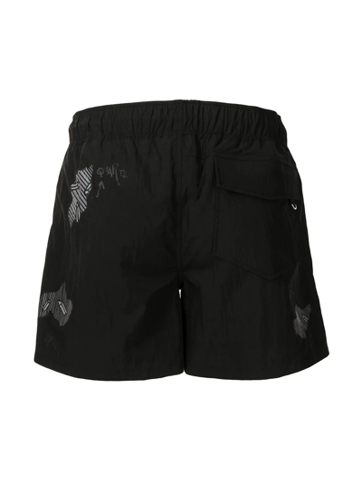 Shop Stampd Eroded Swim Shorts In Schwarz