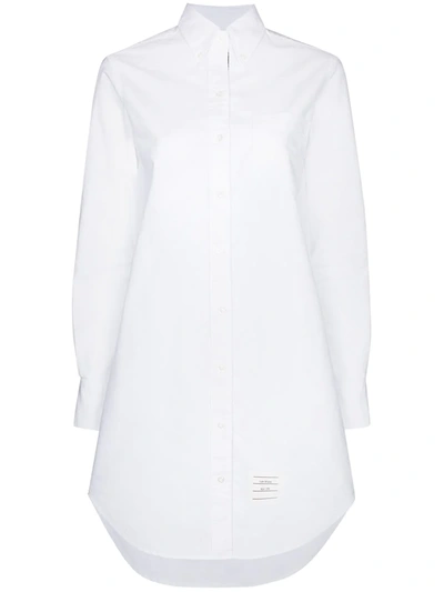 Shop Thom Browne Rwb-stripe Mini Shirtdress In White