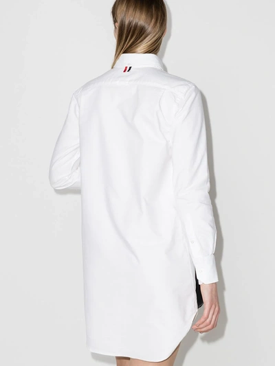 Thom Browne Long Sleeve Oxford Shirtdress In White