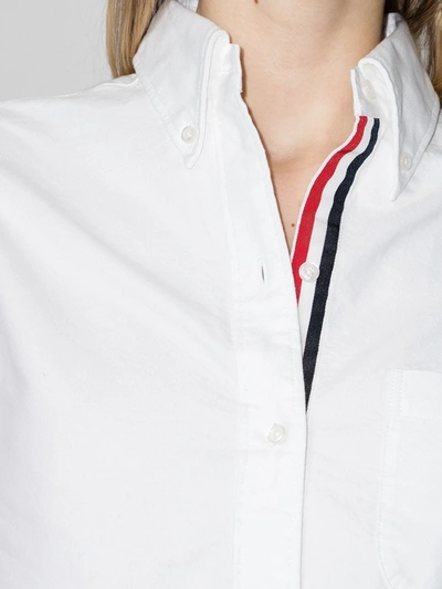 Shop Thom Browne Rwb-stripe Mini Shirtdress In White