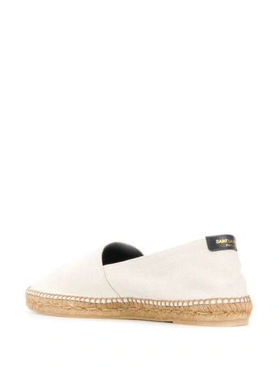 Shop Saint Laurent Logo-embroidered Espadrilles In Neutrals