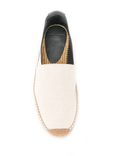 Shop Saint Laurent Logo-embroidered Espadrilles In Neutrals