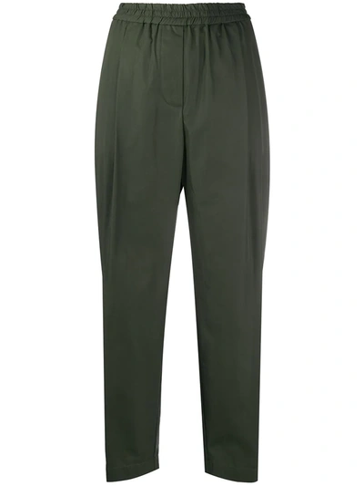 Shop Aspesi Loose-fit Cropped Trousers In Green