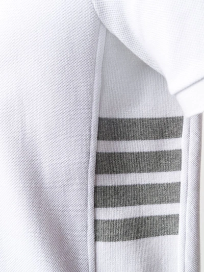 Shop Thom Browne 4-bar Piqué Polo Shirt In White