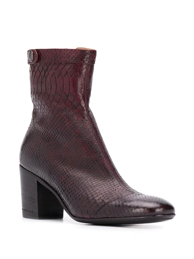 Shop Alberto Fasciani Amina Snakeskin-effect Boots In Red