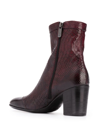 Alberto Fasciani Amina Snakeskin-effect Boots In Red