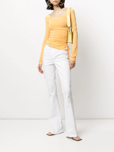 L'agence Marty Ultra High Rise Flare Jeans In White