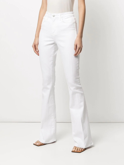 Shop L Agence High-rise Flared Jeans In White