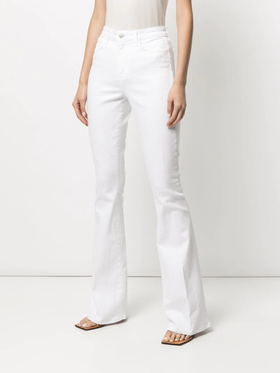 L'agence Marty Ultra High Rise Flare Jeans In White