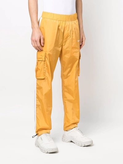 Shop Palm Angels Aftersport Side-stripe Track Pants In Yellow