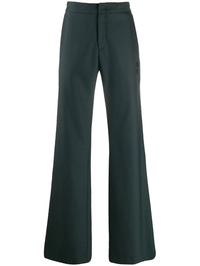 Shop Off-white Wide Leg Tailored Trousers In Grey