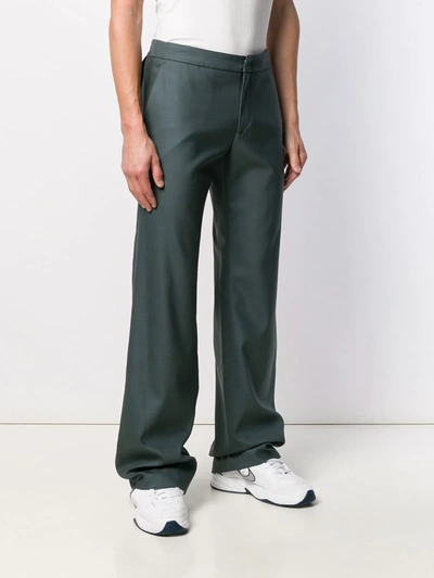 Shop Off-white Wide Leg Tailored Trousers In Grey