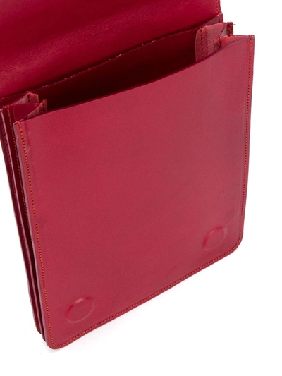 Shop Ami Alexandre Mattiussi Medium Accordion Bag In Red