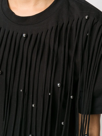 Shop Isabel Marant Bianea Beaded Fringed T-shirt In Black
