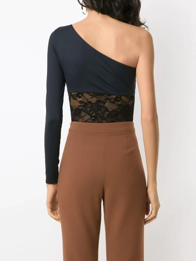 Shop Amir Slama Lace Insert Body Top In Black