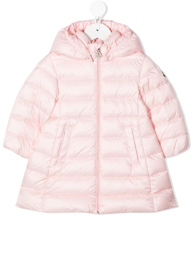 Shop Moncler Padded Down Coat In Pink