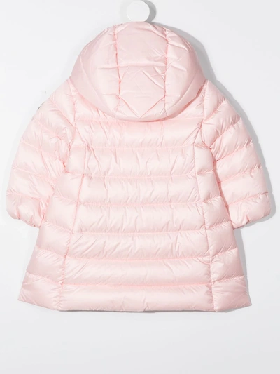 Shop Moncler Padded Down Coat In Pink