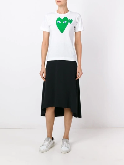 Shop Comme Des Garçons Play Logo Print T-shirt In White