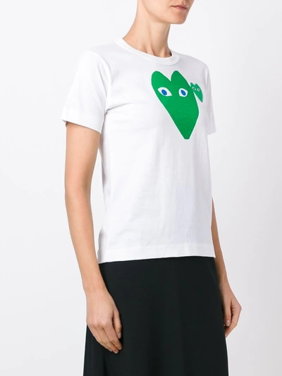 Shop Comme Des Garçons Play Logo Print T-shirt In White