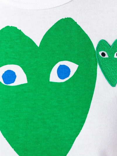 Comme Des Garçons Play Logo Print T-shirt In White