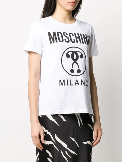 Shop Moschino Milano Logo-print T-shirt In White