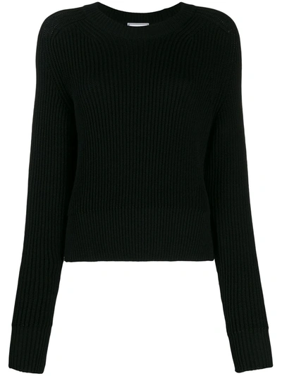 Shop Ami Alexandre Mattiussi Crew Neck Knitted Top In Black