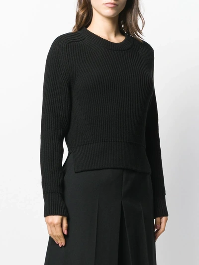 Shop Ami Alexandre Mattiussi Crew Neck Knitted Top In Black