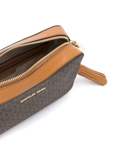 Michael Michael Kors Ginny Monogram Print Cross-body Bag In Brown